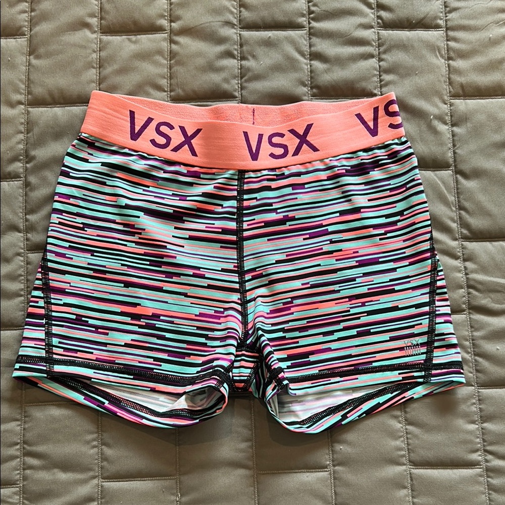 VSX Black and White Athletic Shorts with Elastic Waistband